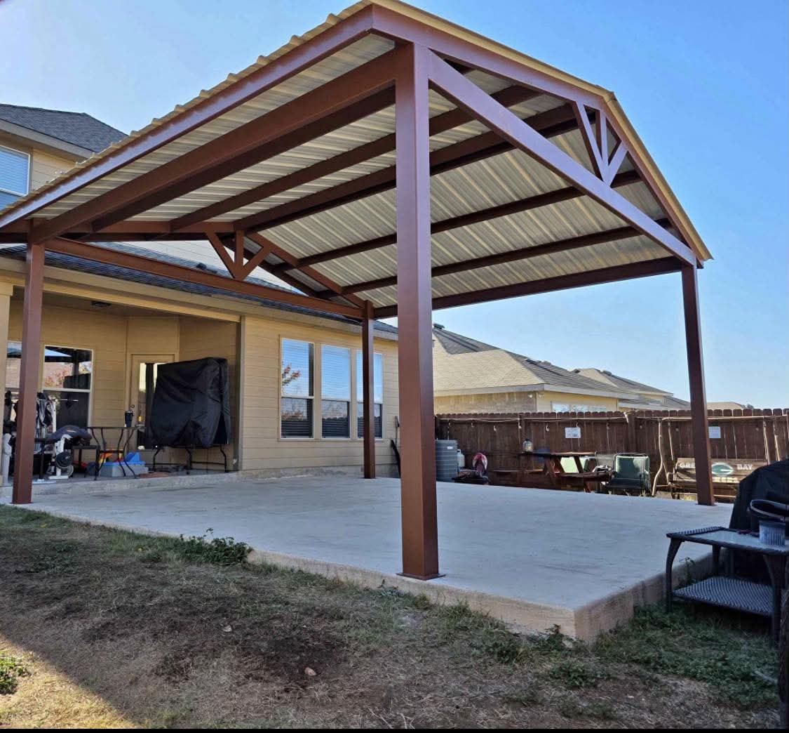 Gabled metal roof carport